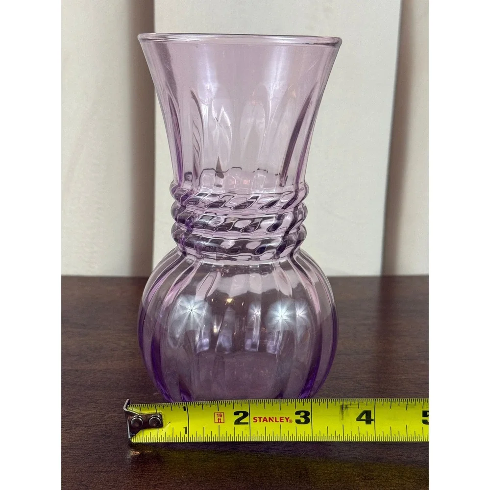 VTG Amethyst Purple‎ Lavender Indiana Glass Swirl Optic 6 1/4